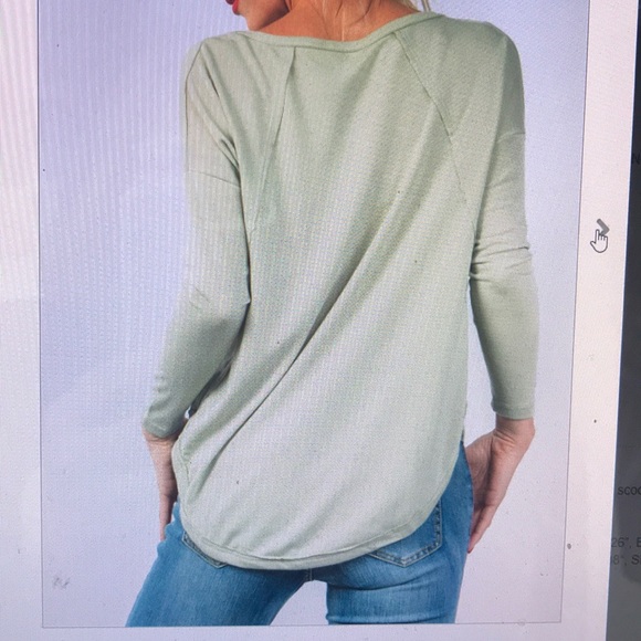 Sweatshirt w/ Scoop Neckline/Color-Sage - Picture 2 of 2
